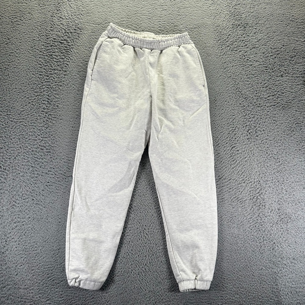 Gymshark Rest Day Pant Womens XS White Cotton Jogger Track Tapered Lined Running